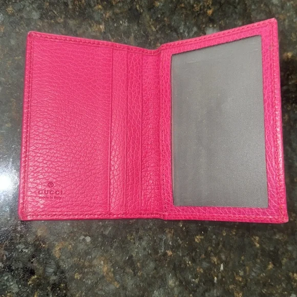 Gucci Fuchsia Leather Card Case/Train Pass - Picture 7 of 9